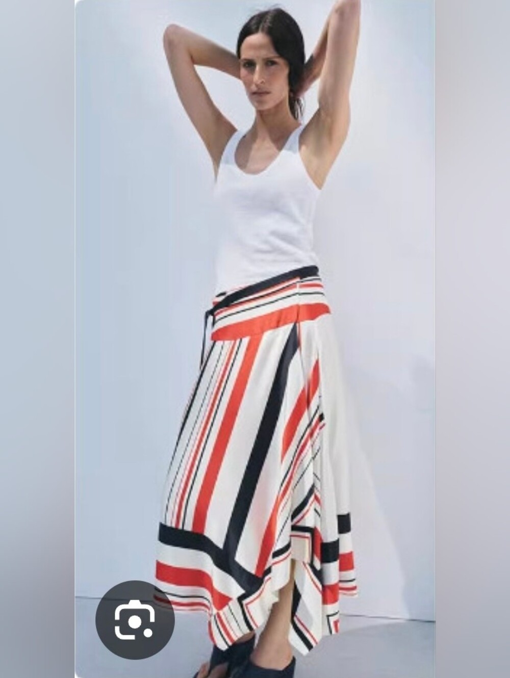 Zara Size S satin asymmetrical midi skirt